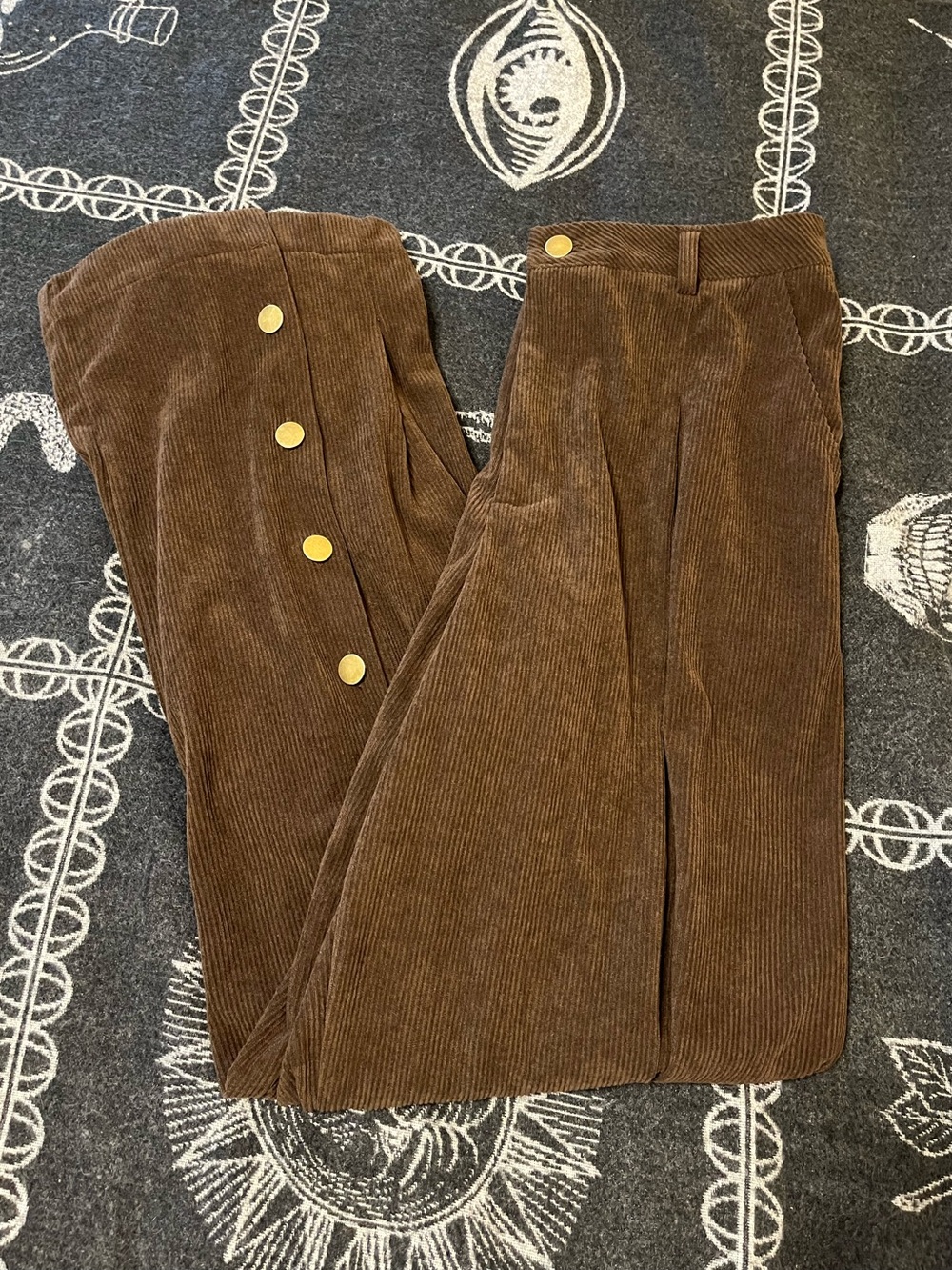 Cider High-Waist Corduroy Wide-Leg Pants Brown - Size M